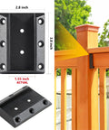 Sturdy 304 Stainless Steel Deck Railing Connectors for 1.5x3.5 inch wood handrail, black, outdoor fastening on deck.