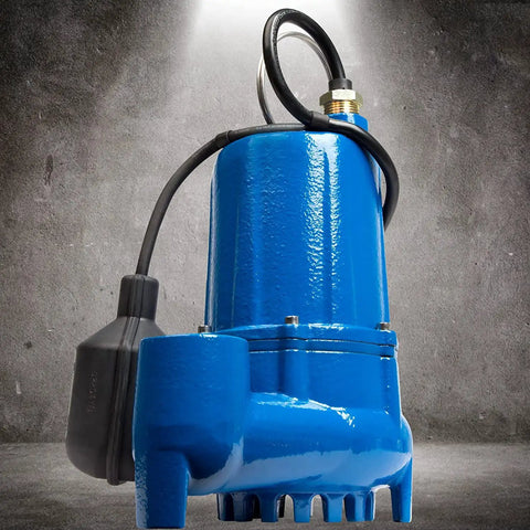 Automatic Cast Iron Sump Pump 115V One Half HP 4300 GPH With Tethered Switch For Residential Basements And Emergency Water Removal