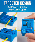 MS-6 Mid Span Fiber Optic Cable Slitter for 1.2 to 3.3 Millimeter Cables, handheld tool, precise groove slots, easy open lock.