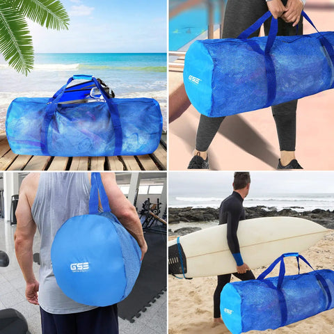 Heavy Duty Large Mesh Duffle Bag For Gym And Travel Dry Bag For Scuba Gear And Snorkeling Water Sports Tote With Zipper on beach