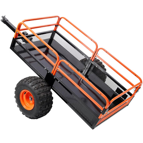 Heavy Duty Utility Trailer With 1500 Lb Load Capacity For Farm Hauling Lawn Mower And ATV UTV Towing Built From Solid Steel
