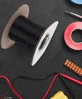 Flame Retardant Braided Cable Sleeve Expandable Mesh Wire Loom Cord Protector flexible power cord organizer with black thread spool