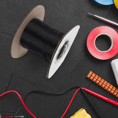 Flame Retardant Braided Cable Sleeve Expandable Mesh Wire Loom Cord Protector flexible power cord organizer with black thread spool