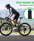 Cyclist using 3L Hydration Bladder With Insulated Leakproof Reservoir For Backpacks, Lightweight Water Reservoir on mountain trail
