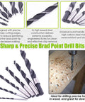 Pro Grade Woodworking Dowel And Tenon Center Drill Bit Set With Depth Stops And Pins 23 Piece Kit for drilling wood holes