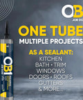 Heavy Duty Black Caulk Sealant And Quick Cure Adhesive Waterproof Multi Surface Bonding Compound Painter Ready packaging for multiple projects.