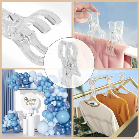 Ultimate Balloon Arch Kit With 6 Heavy Duty Clear Clamps And 100 Premium Long透明 Balloons For Epic Birthday Weddings And Party Decorations clear clip close-up