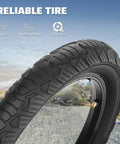 Fat Sixteen By Two Point Five Inch Electric Bike Tire With All Terrain Knobby Tread For E Trikes And E Bikes Foldable Replacement Tire For Snow Sand Mud And Dirt High Traction And Strong Grip Durable Heavy Duty Design, 16x2.5 treaded tire