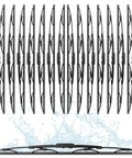 All Season Silicone Windshield Wiper Blades 22 Inch 16 Pack Heavy Duty Rain Eraser displayed over splash of water.