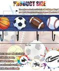 Hang Your Game Day Gear On This Slick Sturdy Four Hook Wooden Wall Rack Built For Displaying Baseball Basketball Football Jerseys And Athletic Room Storage, 14.7" x 5.8"