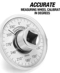 Torque Angle Gauge For Precision Tightening And Degree Measurement, Adjustable Angle Finder With 360 Degree Wheel, Half Inch Torque Meter