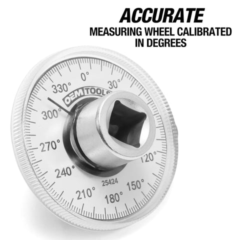 Torque Angle Gauge For Precision Tightening And Degree Measurement, Adjustable Angle Finder With 360 Degree Wheel, Half Inch Torque Meter