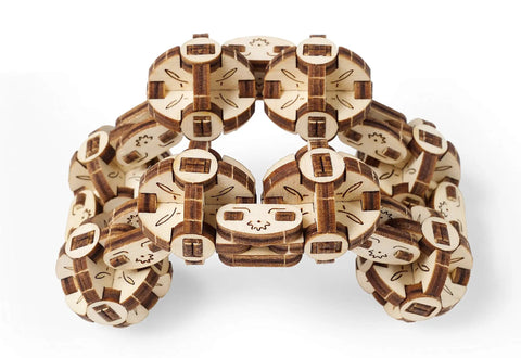 Flexi Cubus Brainteaser 3D Mechanical Wooden Puzzle Mind Bending Reconfigurable Cube For Adults And Teens Anti Stress Desk Toy With An Intricate Skeleton Sphere Design And Endless Shape Shifting Fun, wooden cube form