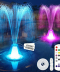 Rechargeable Floating Pool Fountain With Remote Control, 10 Color Light Show, Anchor Included, Three Spray Modes, Easy Setup, White