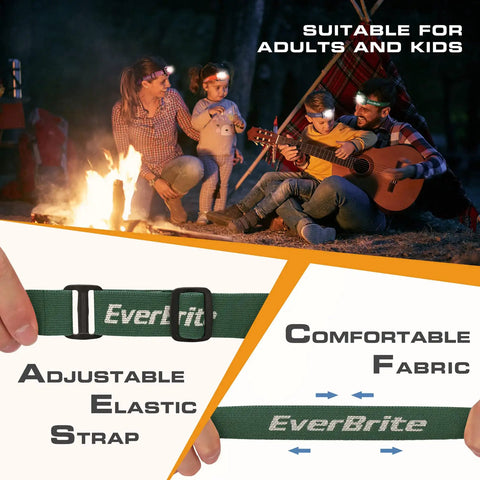 Family using Five Pack Kids Headlamps With Red Light And Memory Function, Five Modes And Three Color Options near campfire