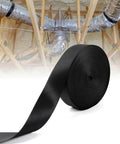 Heavy Duty Duct Strap 1.95 Inch By 49 Foot Black Nylon Strapping For HVAC Ducts, Built Like A Tank Wrap Band for Building Projects