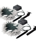 Two Pack Solar Powered Patriotic Star String Lights With 100 LEDs Each 33 Ft Long Waterproof Outdoor Decor For Patio And Garden Independence Day Red White Blue 8 Lighting Modes