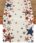 Old Style Stars American Flag Table Runner 13x72 Inch For Fourth Of July Memorial Day Kitchen Dining Decor Durable Polyester