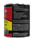 Side view of 16 oz Liquid Rubber Sealant container showing usage instructions and safety warnings.