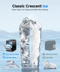 Crescent Ice Maker Countertop With Self Cleaning And Timer Delivers 16 Crystal Clear Crescent Ice In Just 12 Minutes