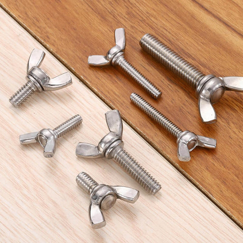 Five Pack 1/4-20 Wing Screws Thumb Screws, 1/2 Inch Length, Stainless Steel 304 Machine Fasteners For Electronic Equipment And DIY