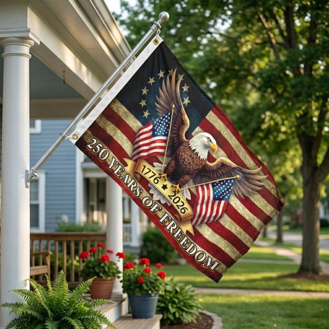 250th Anniversary American Flag 3x5 Feet Outdoor Indoor Totally Patriotic Flag Made From 100 Percent Polyester With Brass Grommets