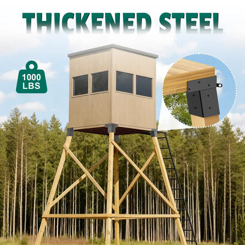Heavy Duty 4x4 Deer Stand Bracket Kit, 4 Pack For Deer Blind, Hunting Shack, Observation Decks, Tree Houses, Swing Sets And Outdoor Platforms Rust Resistant Steel Construction For Harsh Weather