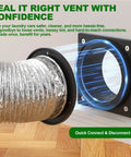 Magnetic Dryer Vent Connector Kit With Quick Connect And Self Aligning Magnets, Airtight Seal For Tight Spaces in use.