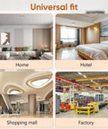 Right On Track Four Pack Flat Round Fire Sprinkler Cover Plates in home, hotel, shopping mall, and factory settings.