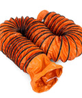32 Ft PVC Flexible Duct Hose For 12 Inch Ventilation And Exhaust Fans, heavy-duty orange ducting with black carbon wire spring
