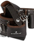 6 Pocket Oil Tanned Leather Tool Belt For 29 To 46 Inch Waists, Heavy Duty Utility Pouch Built For Carpenters Drywallers And Electricians