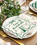 50 Pcs Camp Bachelorette Party Cocktail Napkins 3 Ply Disposable Paper Napkins Beige And Green Plaid Checkered Design