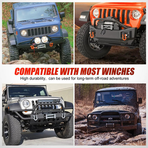 Off-road vehicles with winches showcasing 10 Inch Winch Fairlead Roller Guard For Steel Cable compatibility on rugged trails