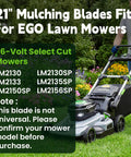 AB2101D 21 Inch Mulching Lawn Mower Blade Kit For EGO Select Cut 56V Mowers Replacement Heavy Duty Dual Blade System