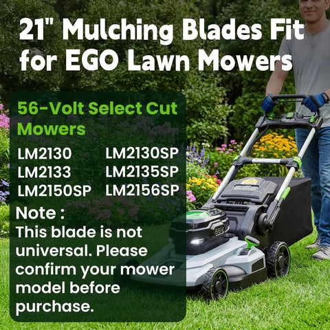 AB2101D 21 Inch Mulching Lawn Mower Blade Kit For EGO Select Cut 56V Mowers Replacement Heavy Duty Dual Blade System