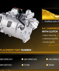 Heavy Duty Air Conditioning Ac Compressor With Seven Pk Clutch Fit 2007 2011 Honda CR V And 2012 Acura RD X, prefilled with oil, robust structure.