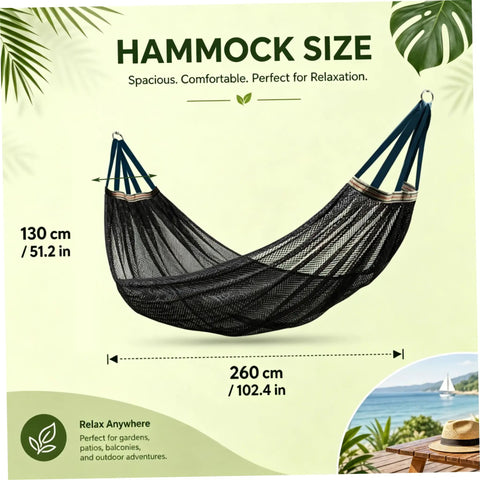 Outdoor Camping Hammock With Tree Straps And Carry Bag Ultra Lightweight And Portable Breathable Mesh Anti Roll Design