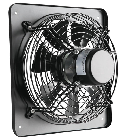 Side view of 16 Inch Window And Wall Mounted Exhaust Fan With 1040 CFM High Airflow, 1460 RPM, Adjustable Speed.