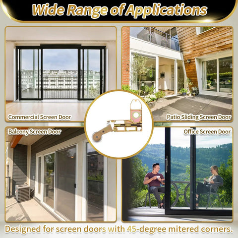 Premium Heavy Duty Four Pack Sliding Screen Door Rollers With One Inch Concave Wheels And Height Adjusting Screws for patio and commercial use.