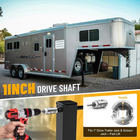 Trailer Jack Drill Adapter One Half Inch Stainless Steel Socket For One Inch Drive Jacks Lets You Use Cordless Drills