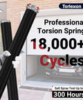 Pair Of 0.250 Wire Size Garage Door Torsion Springs 2 Inch Inside Diameter 30 Inch Length Built To Last Heavy Duty Replacement 18000 Cycles For 7 And 8 Foot Doors With 4 Inch Lift Drums shown with specs