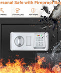 1.2 Cubic Personal Home Safe Box Fireproof And Waterproof With Removable Shelf Beefed Up Tough With Anti-Theft Lock