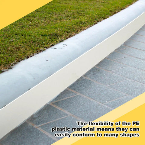 13 Piece Plastic Concrete Forms Set for Walkways 4x73 Inches Flexible Polyethylene Edging on Garden Path