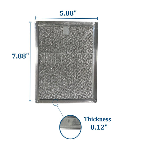 Microwave Grease Filter Replacement For FGMV174KFA, 12 Layer Aluminum Mesh Vent Filter, Made In USA, Fits Frigidaire Microwave Ovens, 5.88 x 7.88 x 0.12 Inches, 2 Pack, Easy Swap