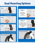 Kickass Ev Charger Holder For Sae J1772 Wall Mount Quick Install Space Saving Cable Hanger installation guide with dual mounting options.