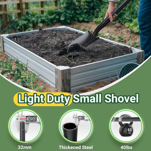 Heavy Duty Small Shovel For Digging With Long 43 Inch Handle Workhorse Tool For Gardening Camping Trenching Landscaping Off Road Use