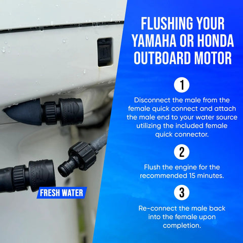 Outboard Quick Connect Flush Kit For Yamaha And Honda Boats And Engines, Hassle Free Flush Solution That Keeps Your Motor Happy, Compatible With Yamaha V Max SHO XTO Offshore And Honda Four Stroke Engines From 60 HP To 425 HP, Black