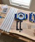 Router Sled Kit With Aluminum Alloy Slab Flattening Jig Precise Rail and Low Friction Slide components on wooden table