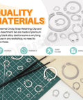 211 Piece External Snap Ring Kit In 304 Stainless Steel With Tweezers, 21 Sizes From M4 To M19 displayed on a cutting mat