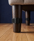 Dark wooden sofa leg with No Tools Required 30pcs Sectional Sofa Connector Straps With Hook And Loop Fasteners To Stop Sofa Sliders Adjustable Couch Leg